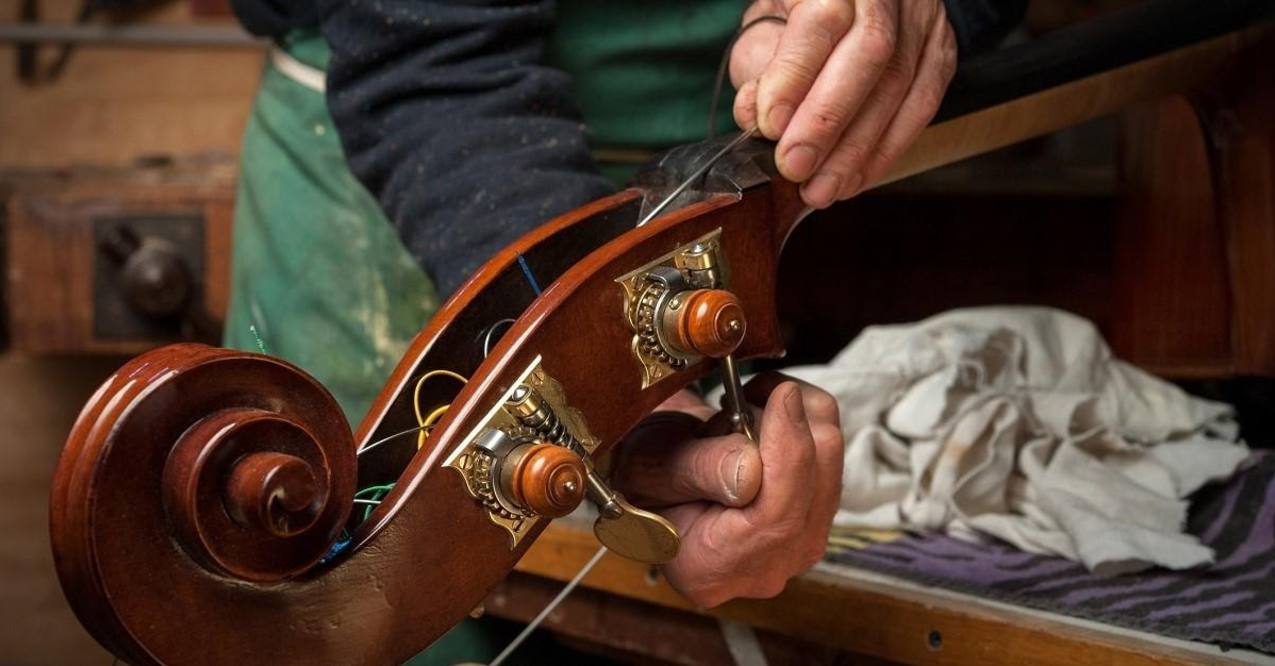 String instrument being tuned