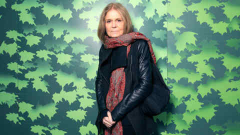 Leaf in a storm: Gloria Steinem outside King's Cross Station
