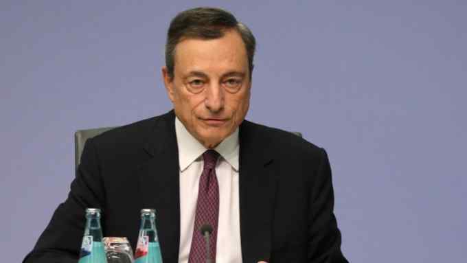 Mario Draghi, president of the European Central Bank (ECB), speaks during a news conference following the bank's interest rate decision, at the ECB headquarters in Frankfurt, Germany, on Thursday, Oct. 26, 2017. The ECB will reduce its monthly bond purchases next year in a step toward ending a program that has spent more than 2 trillion euros ($2.4 trillion) trying to revive euro-area inflation. Photographer: Alex Kraus/Bloomberg