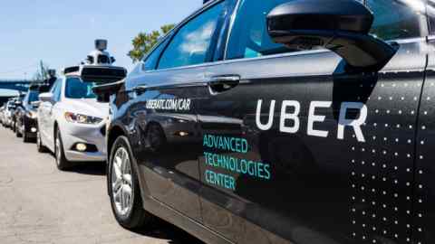 (FILES) In this file photo taken on September 13, 2016, pilot models of the Uber self-driving car are displayed at the Uber Advanced Technologies Center in Pittsburgh, Pennsylvania. Uber said on March 19, 2018, it is cooperating with police following a deadly accident involving one of the ride-share company's self-driving cars in Arizona. The Uber vehicle was in autonomous mode, with an operator behind the wheel, when it hit a woman walking in the street in the city of Tempe, according to the San Francisco-based company. / AFP PHOTO / Angelo MerendinoANGELO MERENDINO/AFP/Getty Images