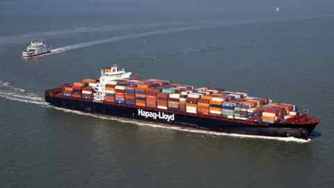 A container ship operated by Hapag-Lloyd