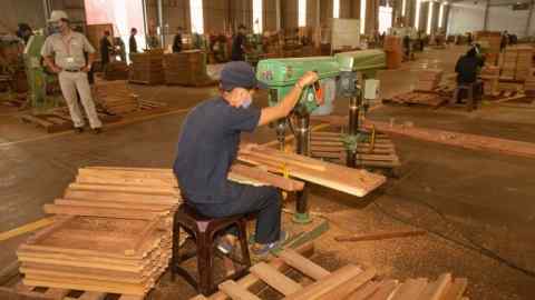AMW998 Factory making garden furniture for export to Europe Ho Chi Minh Saigon Vietnam