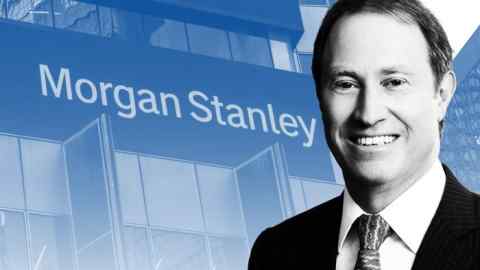 Un'immagine di montaggio di Ted Pick e il logo Morgan Stanley sullo sfondo