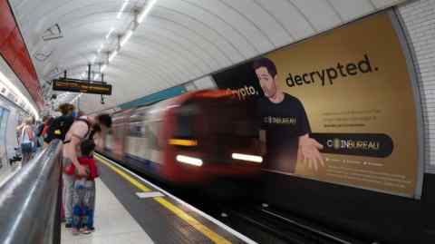 Publicité crypto dans le métro de Londres en 2021