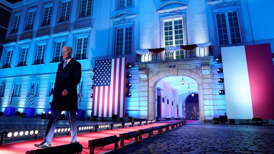 Joe Biden’s fierce rhetoric departs from balancing act over Russia