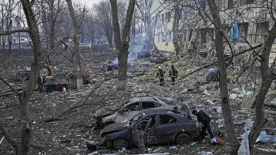 Ukraine accuses Russia of Mariupol hospital bombing ‘atrocity’
