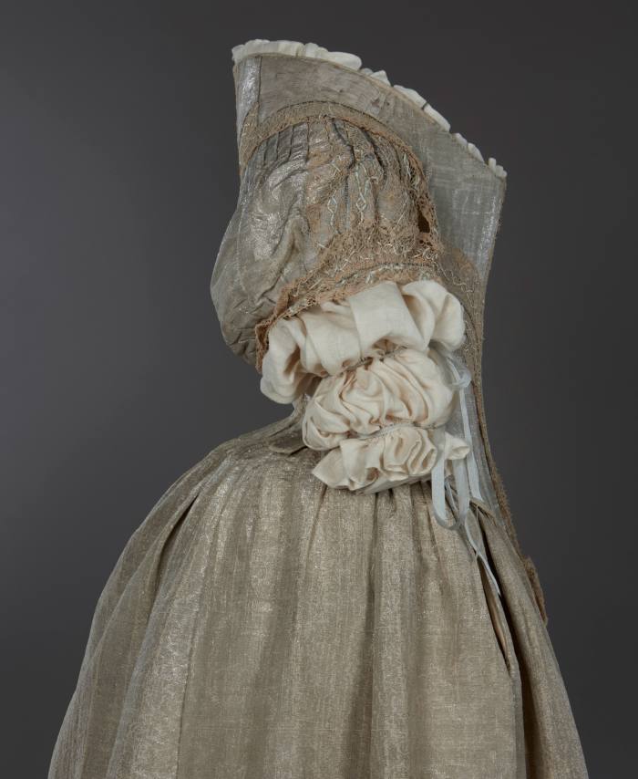 The 1660s Silver Tissue dress, thought to have been worn to the court of Charles II by Lady Theophila Harris