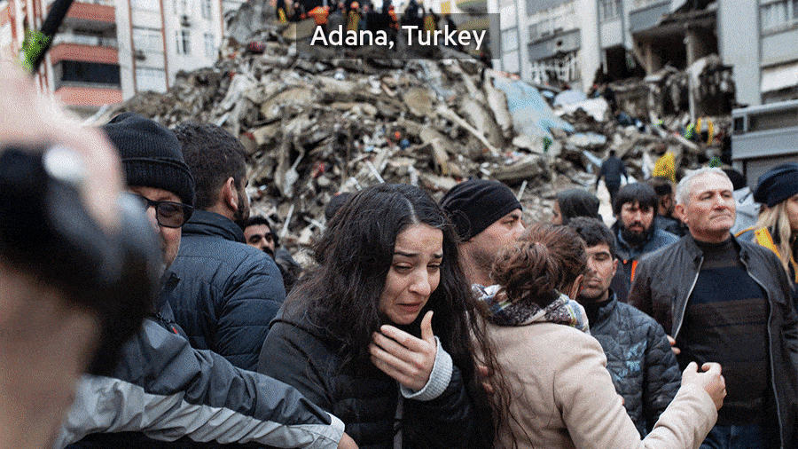 Rescue teams in Turkey and Syria work overnight after earthquakes kill thousands